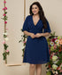 Vneck Navy Half Gatsby Dress